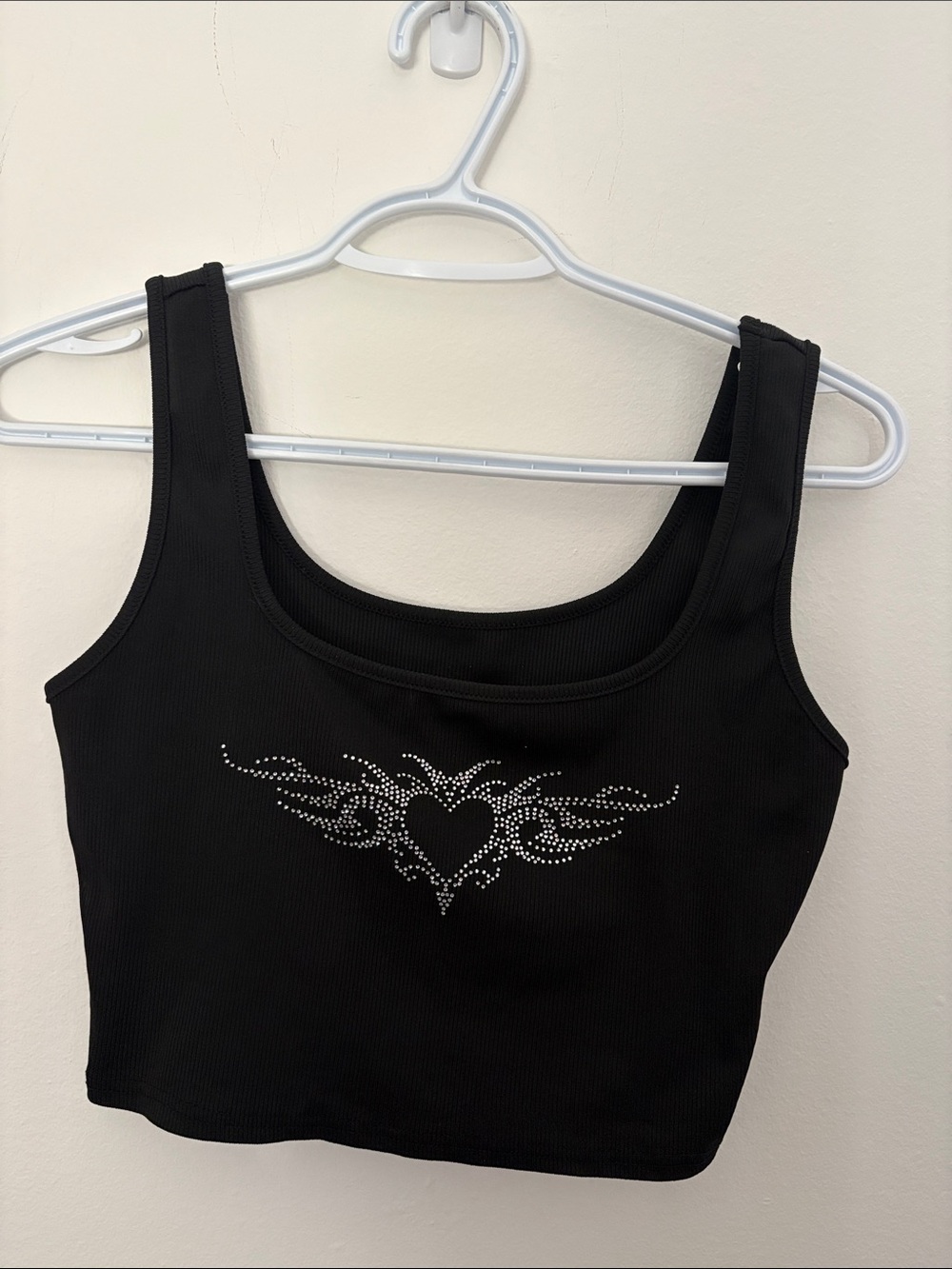 Cider Black Rhinestone Heart Tribal Tank Top - Picture 1 of 3